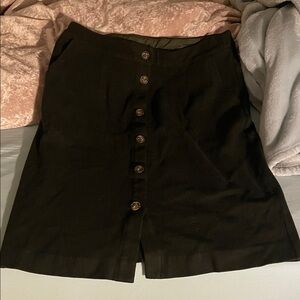 Skies Are Blue Black Button-Down Pencil Skirt